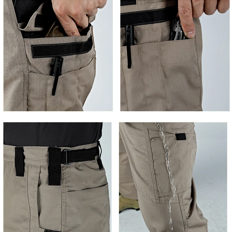 Men\'s Cargo Pants Multi Pockets Work Trousers Casual Tactical Pants Male Outwear Army Straight Autumn Spring Pants New