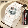 SANDA G Style Fashion Women Watch Sport Alarm Clock Waterproof Stopwatch LED Digital Lady Electronics Chronograph Student Watch