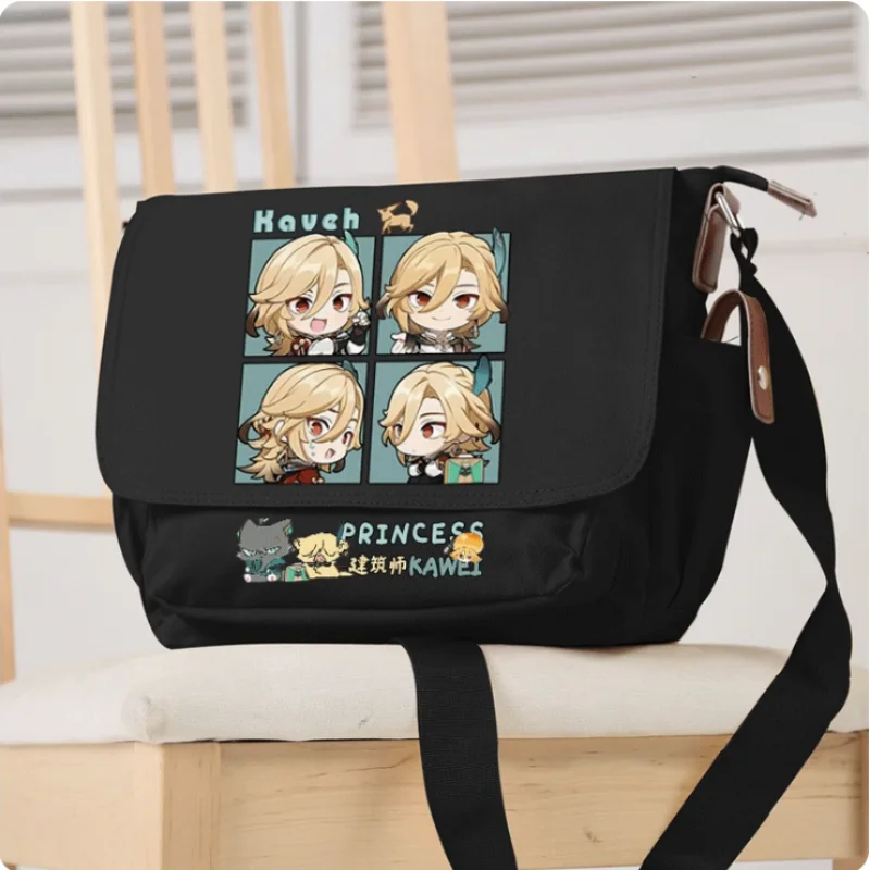 Anime Genshin Impact Kaveh  Cartoon Bag Unsix Fashion Leisure Teenagers Crossbody Student Messenger Handbag B166