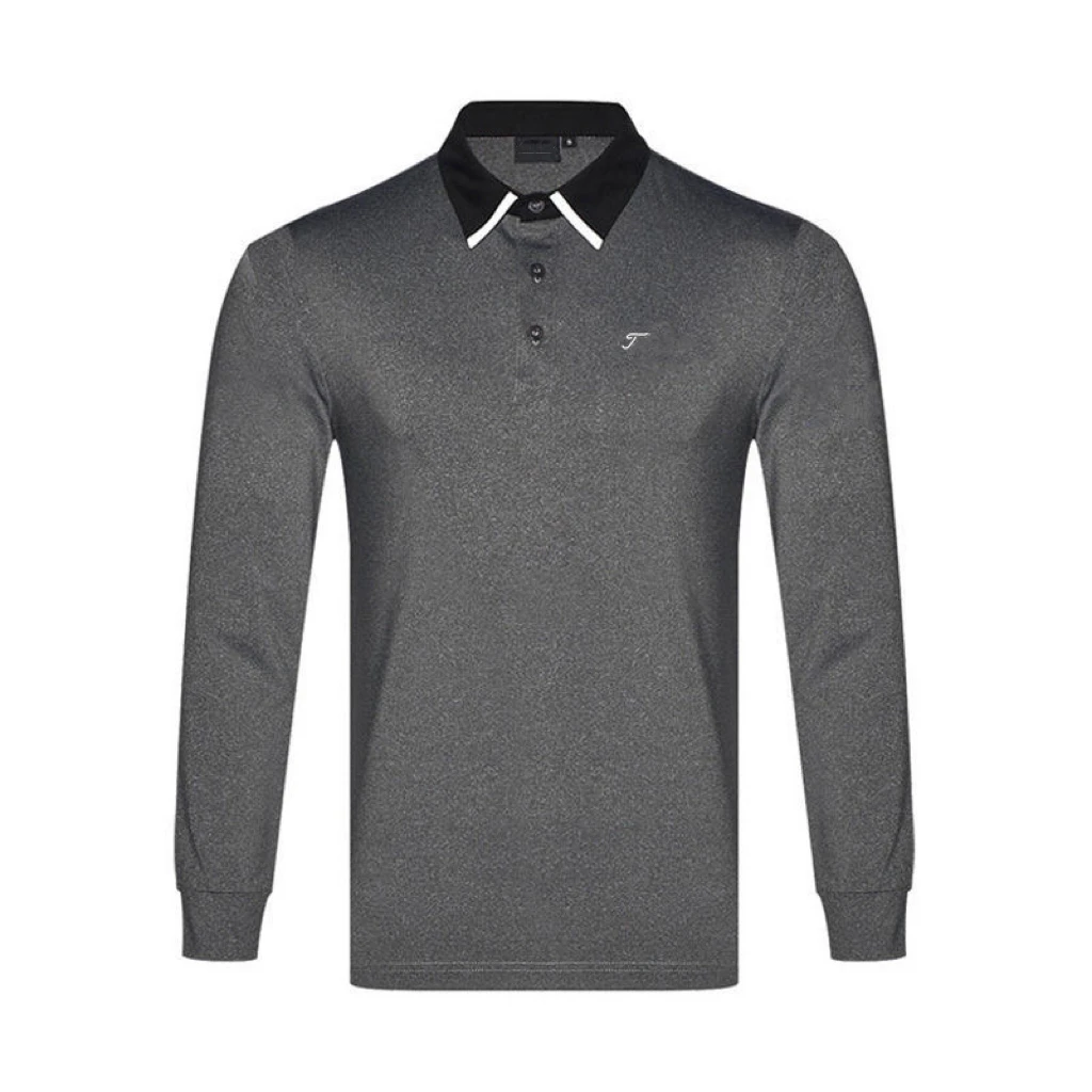 새로운 남성용 골프 셔츠 긴팔 스웨트셔츠 통기성 라펠 폴로 셔츠 탄성 캐주얼 ..