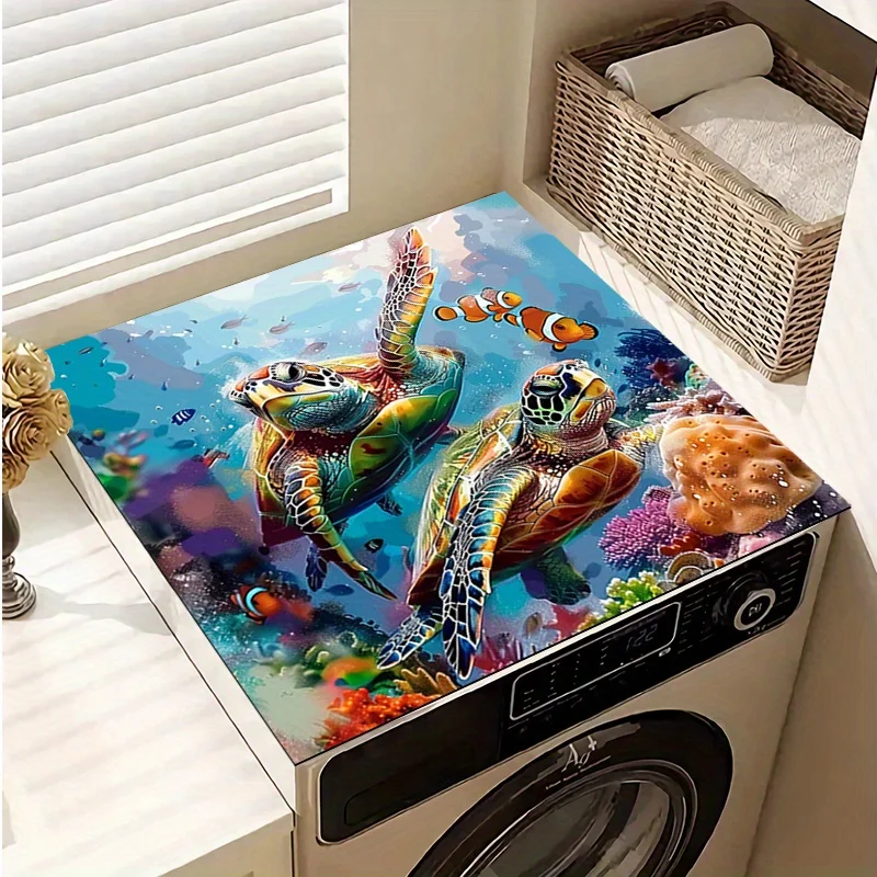 Turtle Computer Dust Cover 1pc Sea Turtles Gliding Through The Sea Washing Machine Dust Cover Mat ...
