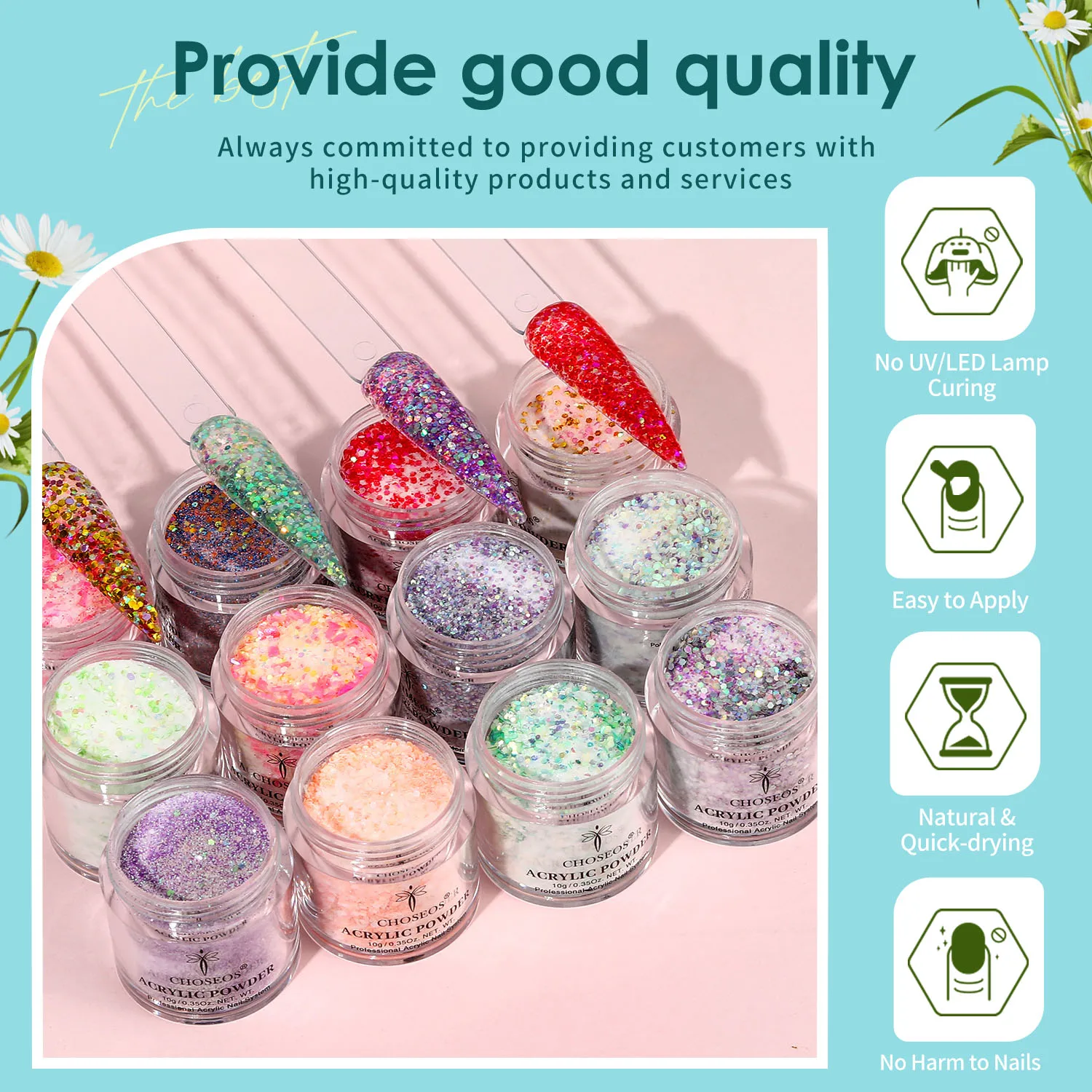 Nail Powder Acrylic Nail Powder 12-Color Set French Extension Sculpting No Light Curing Ideal For Beginners & Salons