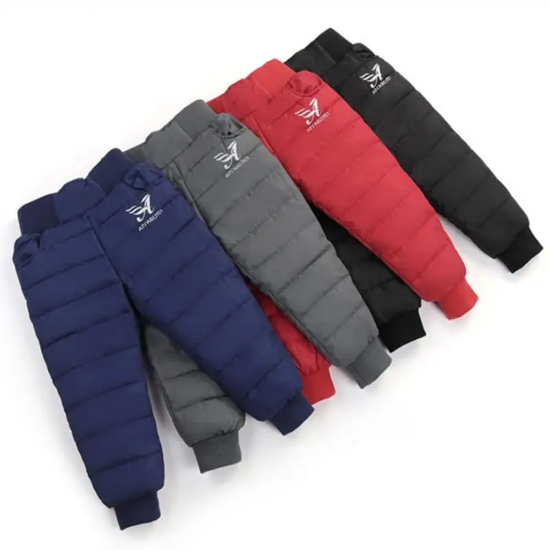 New Boys and girls down cotton trousers 2-12 years old thick warm pants, baby winter trousers children's thick Sweatpants