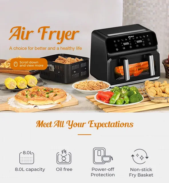 Best Selling products 2023  High Quality Dual Basket 8L 9L 1700W  Visual Smart Air fryer - AliExpress