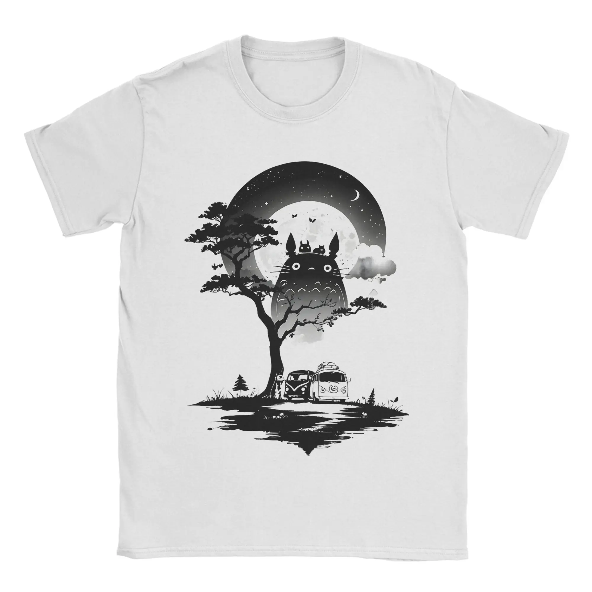 Vintage Totoro-Inspired Graphic Cotton T-Shirt - Fun & Casual Crewneck Tee