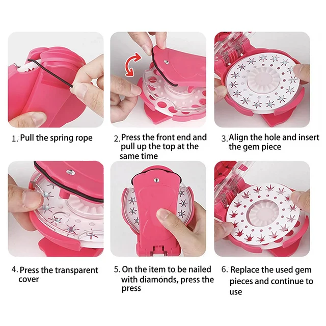 360 Pieces Luxury Gem Set Shiny Diamond Hair Decoration Jewelry Toy Tool Kit Girls Gem Show Decoration Display Decoration 2