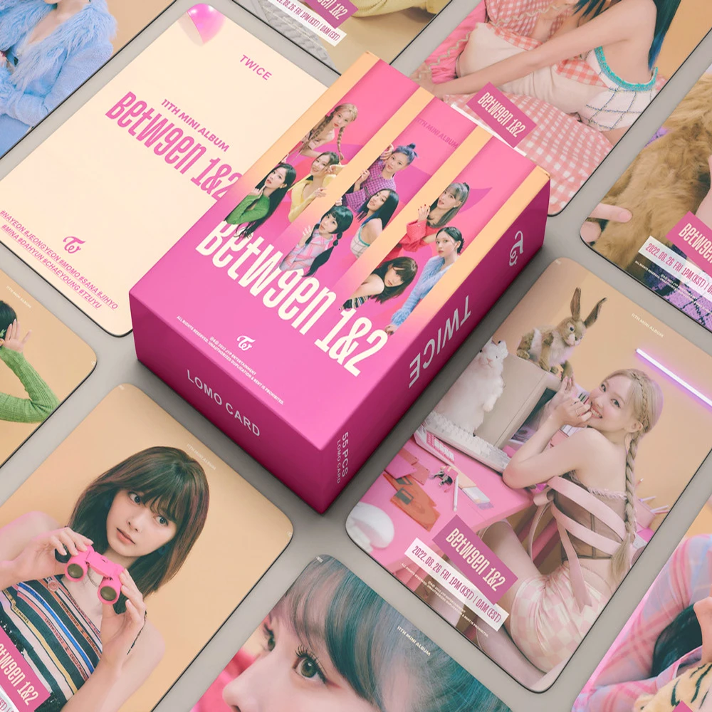 

55PCS/set Kpop TWICE Between 1&2 Lomo Cards New Photo Album The Feels TWICE HD High K-pop Photocard fans gift