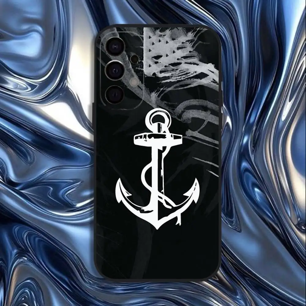 Anchor Boat Ship Wheel Design Black Phone Case Cover