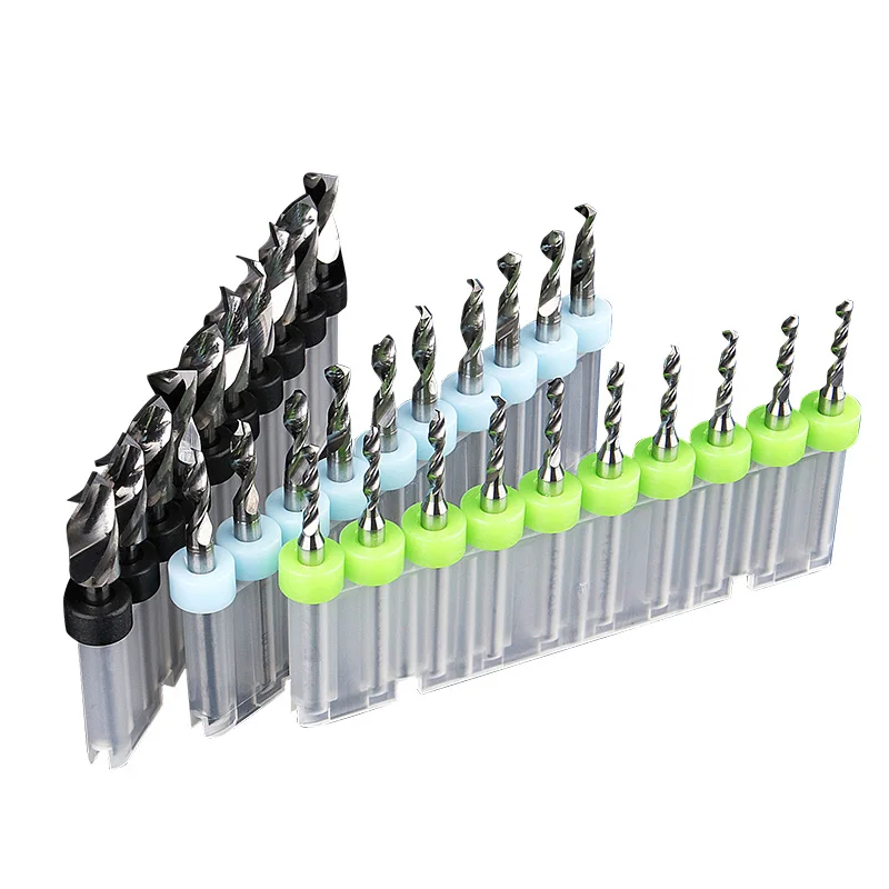 PCB Drill Bit Set 0.1-3.15mm Corn Engraving Cutter 3.175mm Tungsten steel CNC milling cutter for wood CNC engraving bit 10pcs drill bit set