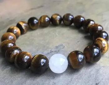 50pcs 10mm natural White Jade Tiger's bead Bracelet Cuff Wrap Office Wear Unique Party Eco-Friendly Children Custom Men Link 2