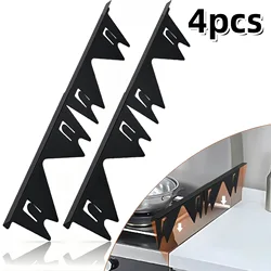 Silver Stainless Steel Adjustable Stove Gap Covers - Set of 4, Easy - to - Clean Kitchen Counter Fillers (B - 2 Pairs 4pcs)