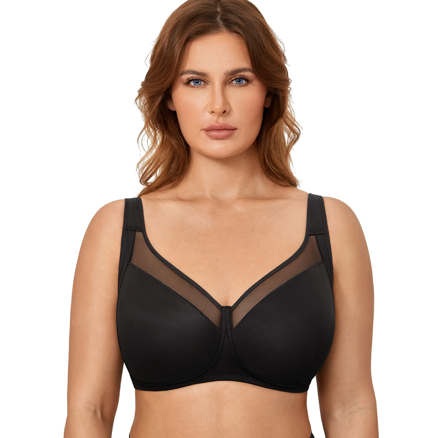 Women's Plus Size Seamless Bra Push Up Lightly Padded Comfort Wide