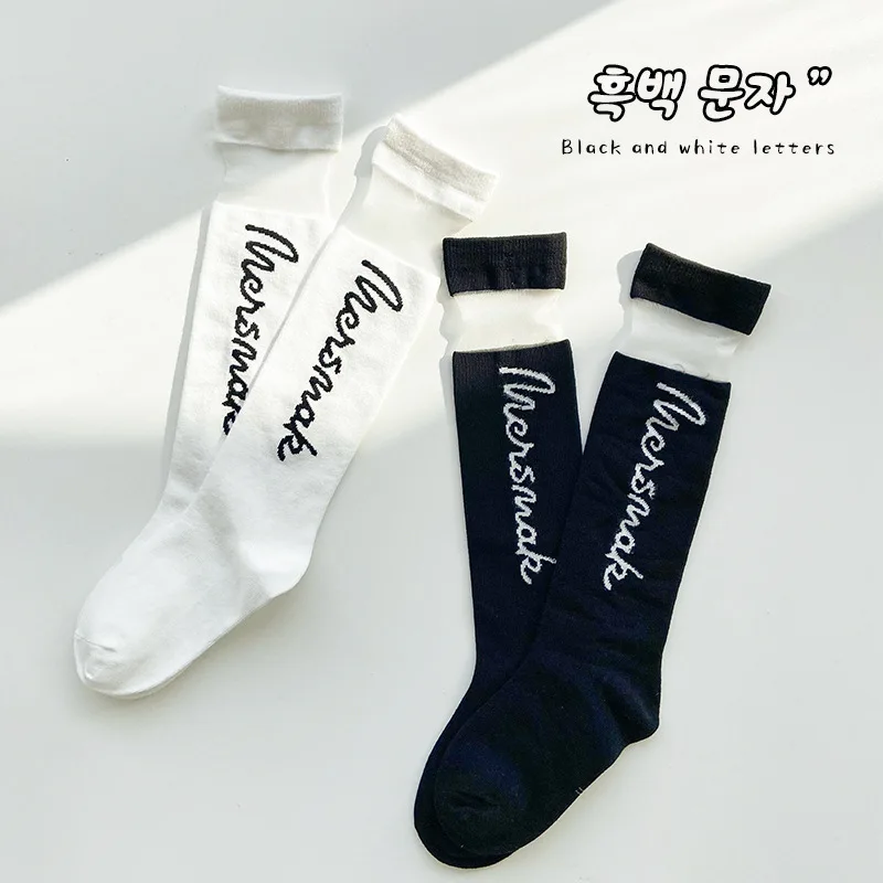

2023 Summer Knee Socks Kids Girls Mesh Socks Baby Princess Long Socks For Children 3-12T