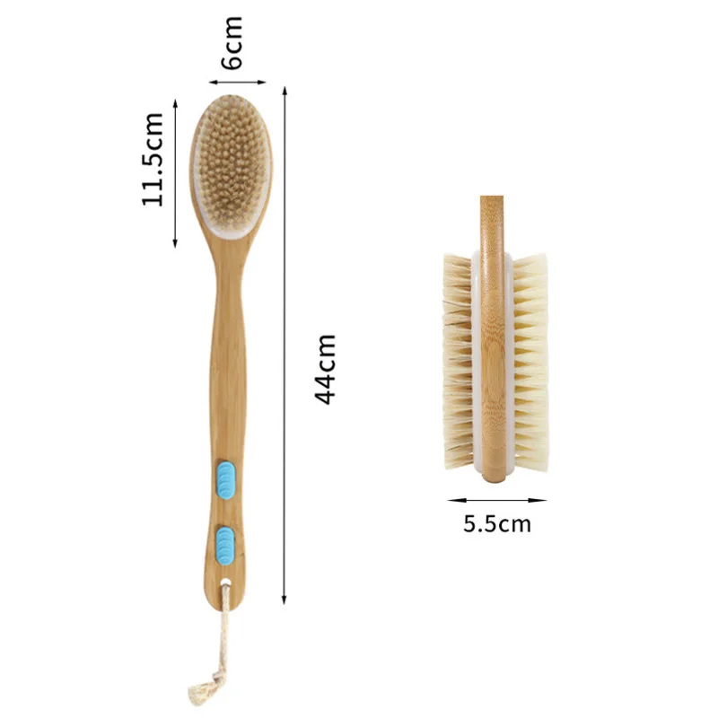 Natural Bristle Bath Brush Exfoliating Beauty Body shower Brush Portable  SPA Massage Woman Man Skin Care Dry Body Wooden Brush