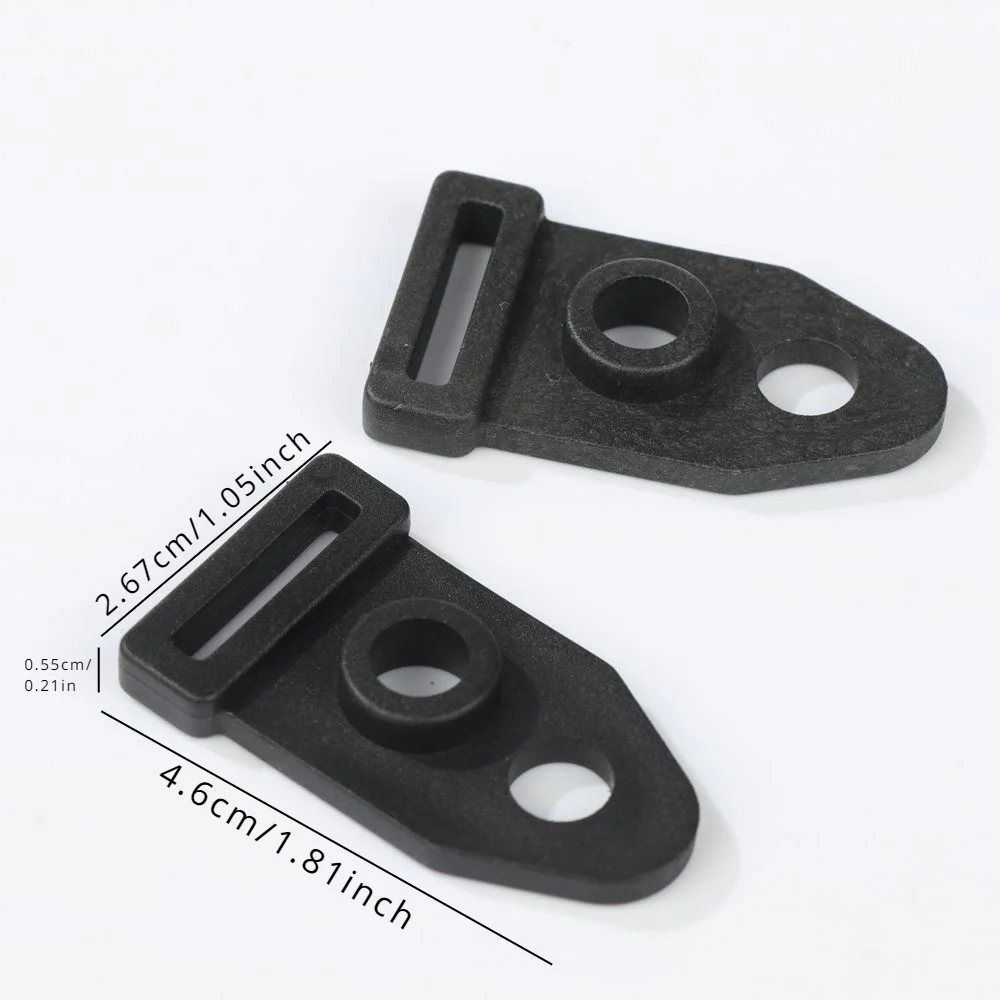 10PC High Quality Double Hole Black Mountaineering Accessory Tent Foot Clip Windline Buckle Tent Clip Outdoor Camping Travelling
