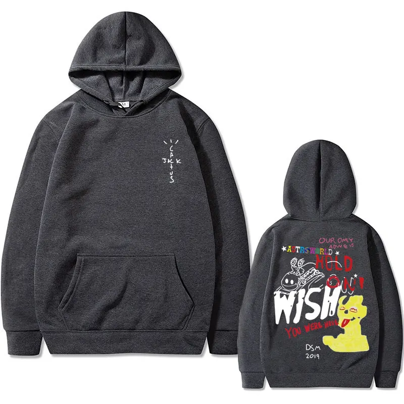 New Cactus Jack Hoodie Wish You Were Here Tour Graphic Hoodies Men Women Fashion Hip Hop Oversized Sweatshirt Vintage Streetwear