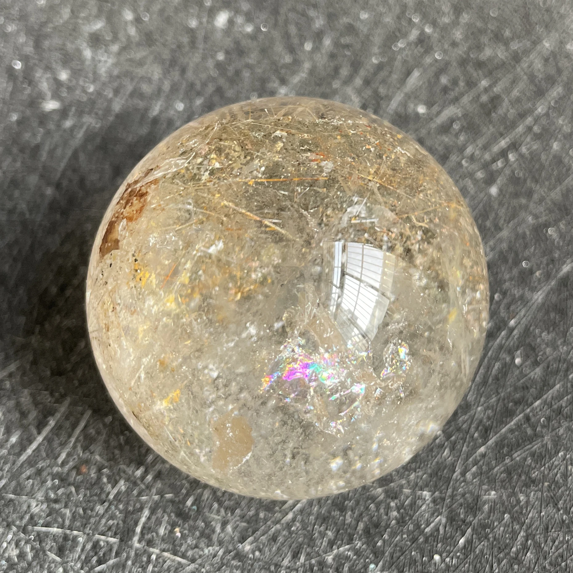 141g Natural Stone Quartz Rutilated Sphere Polished Crystal Ball Decoration Rock Gift Reiki Healing L279 4