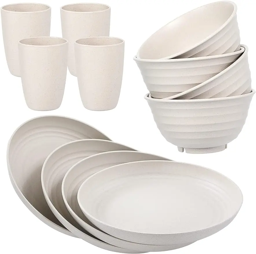 White Bowls Set Of Unbreakable Wheat Straw Cereal Bowls Set Of