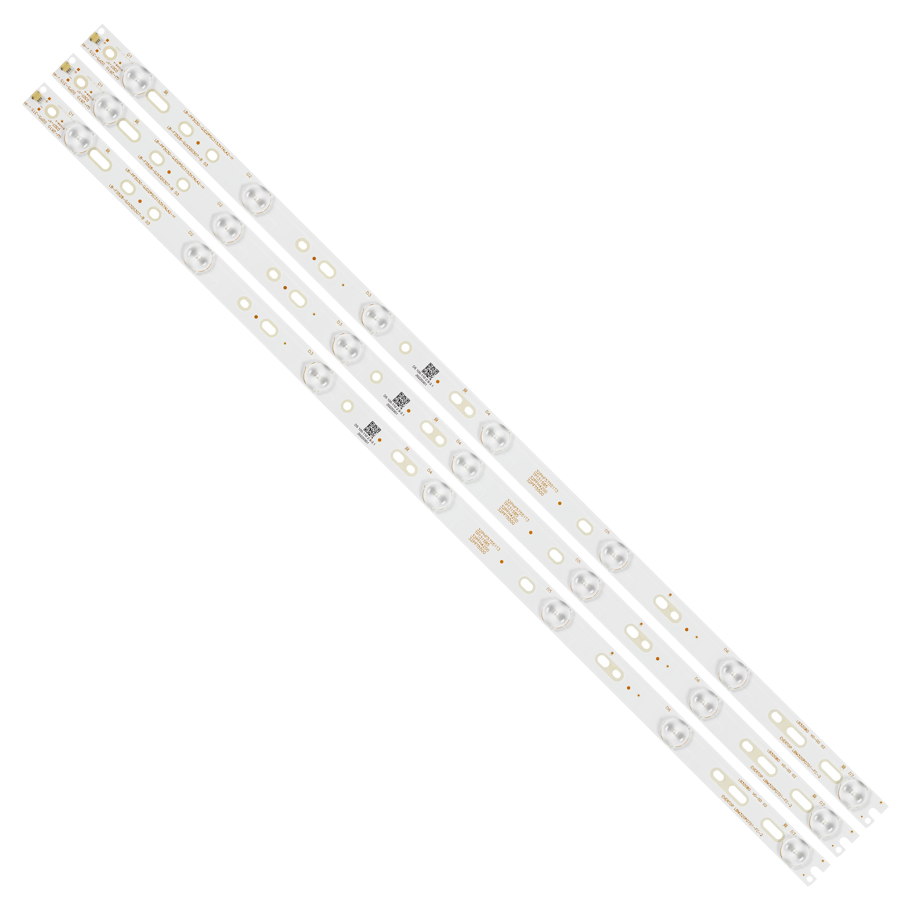TVKSIPAR Bandes de rétro éclairage LED 620mm, 7 Lampes LB PF3030 GJD2P53153X7AHV2 D adaptées à for Philips 32PHT4101/60 32PHT41321/12 for Barres LED