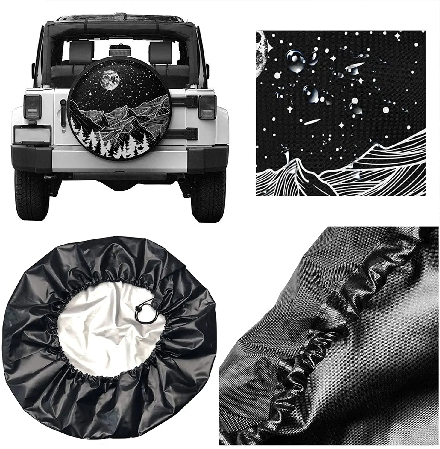 cozipink Moon and Star Camping Spare Tire COVER Wheel Protectors  Weatherproof Universal for Trailer Rv SUV Truck C AliExpress