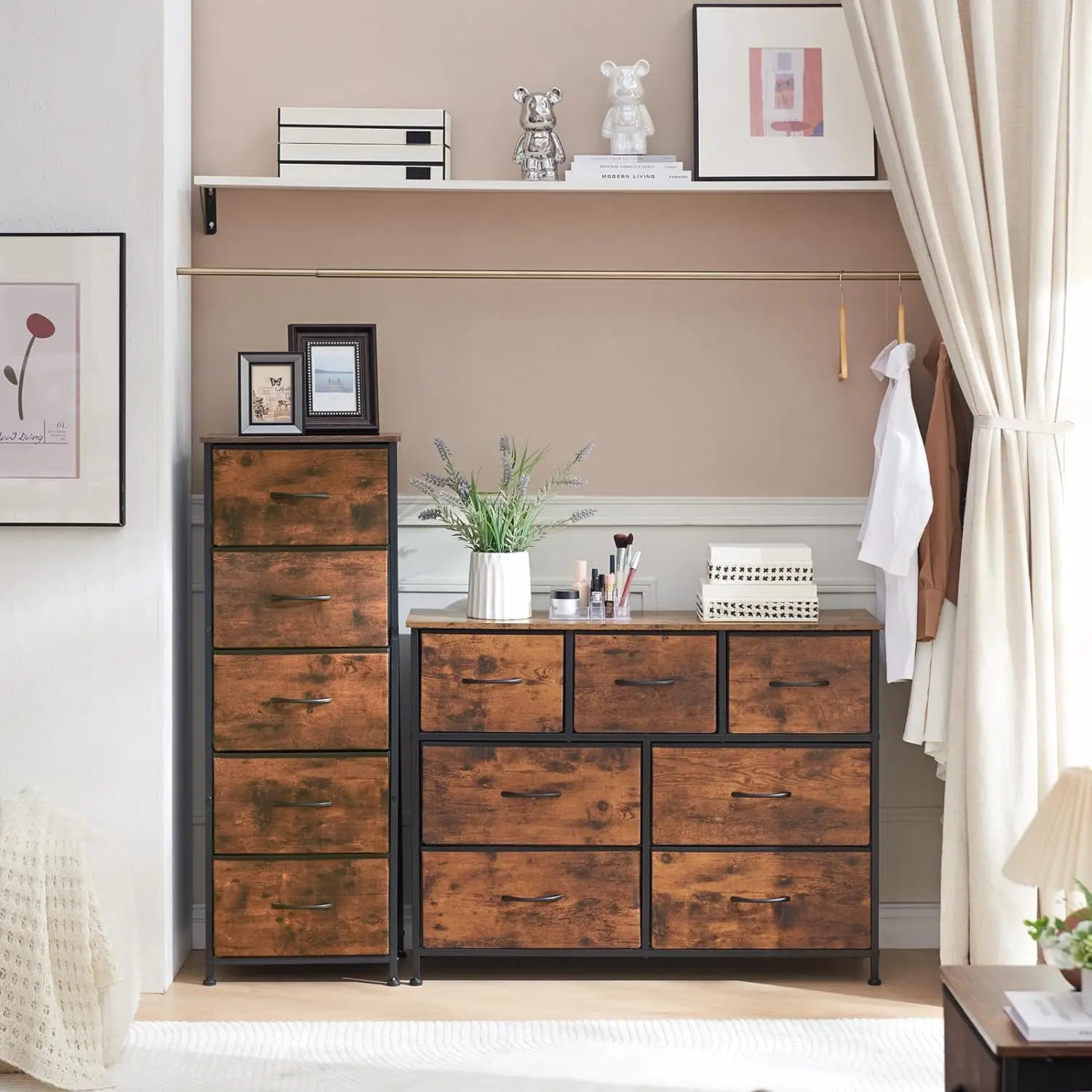 خزانة تخزين مع 7 أدراج، خزانة تخزين واسعة، منظم تخ...