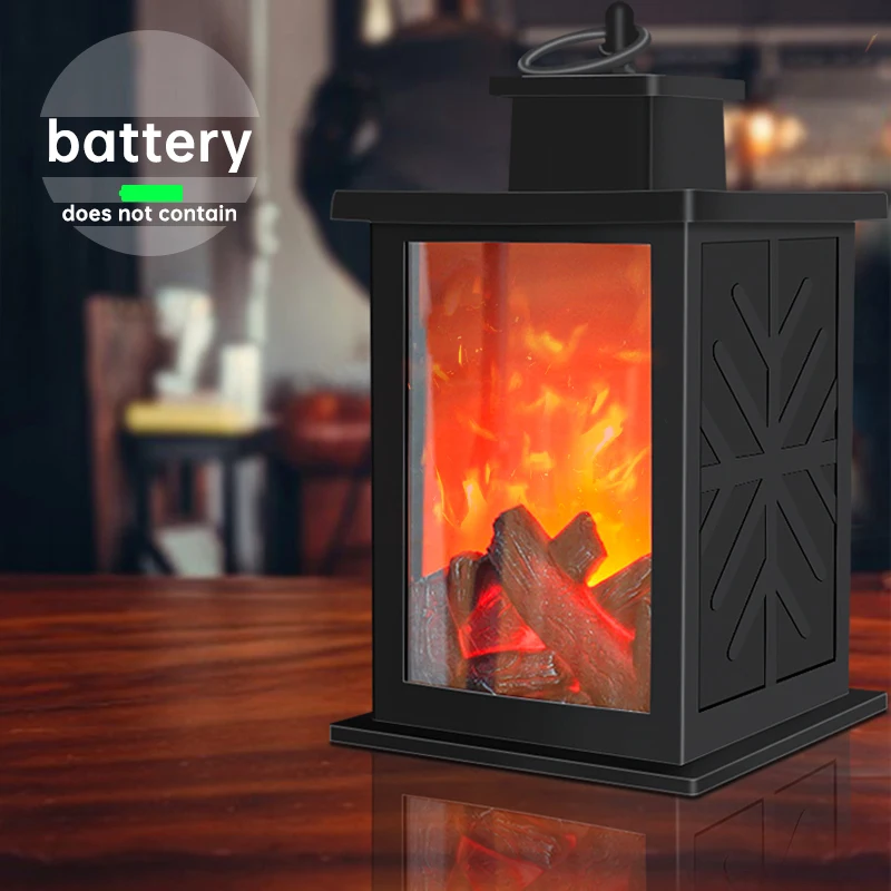 Fireplace Decorative Lantern Night Light For Party Christmas Holiday LED  Simulation Log Flame Effect Home Gift Decor Lighting - AliExpress