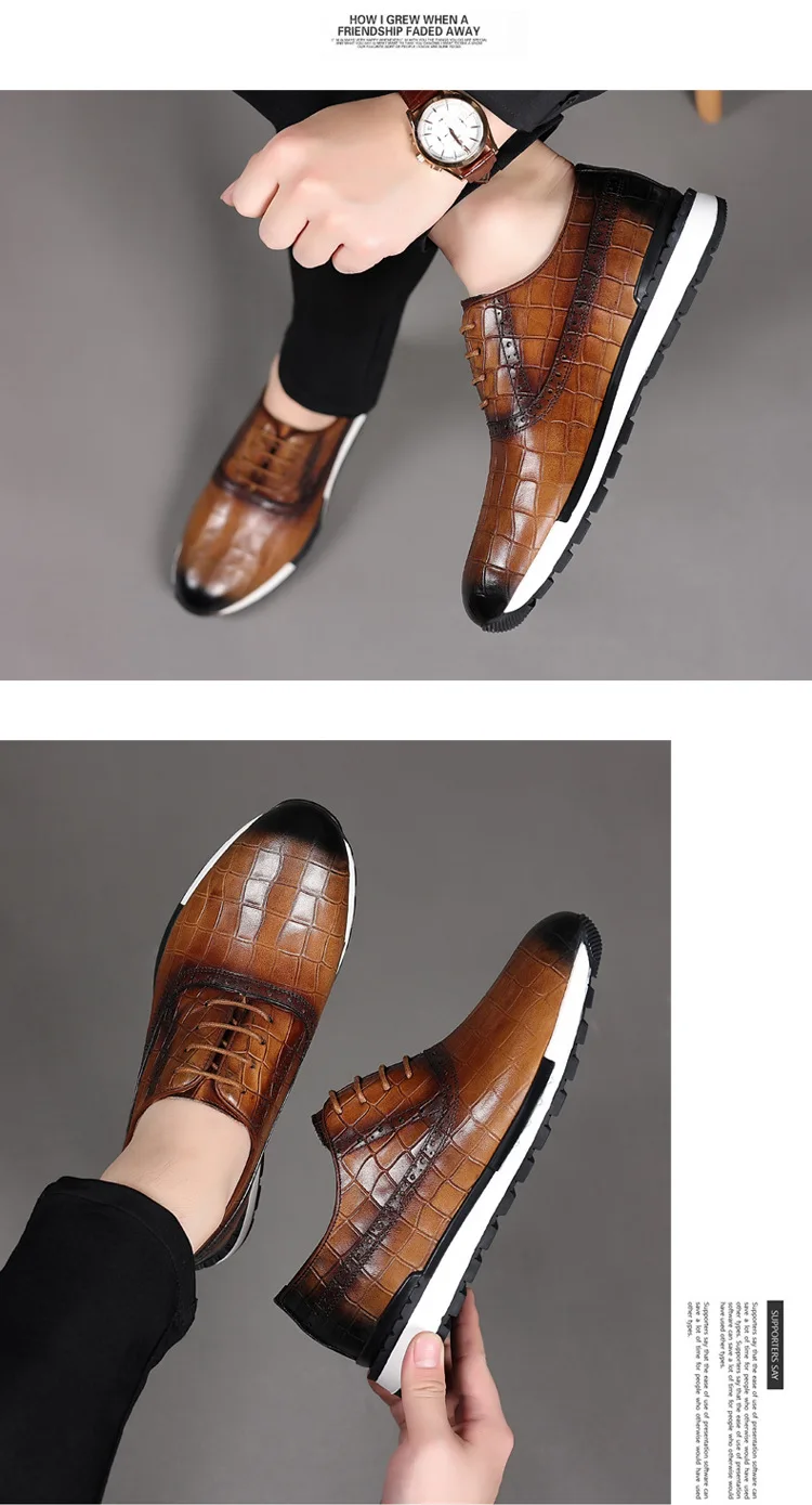 Men Genuine Leather Sneakers