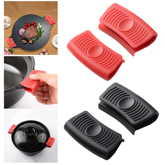 2pcs Silicone Heat Resistant Clip Anti-skid Lid Holding Knob Pot Handle  Grip Pot Microwave Oven Pan Handle Cover Kitchen Tools - AliExpress