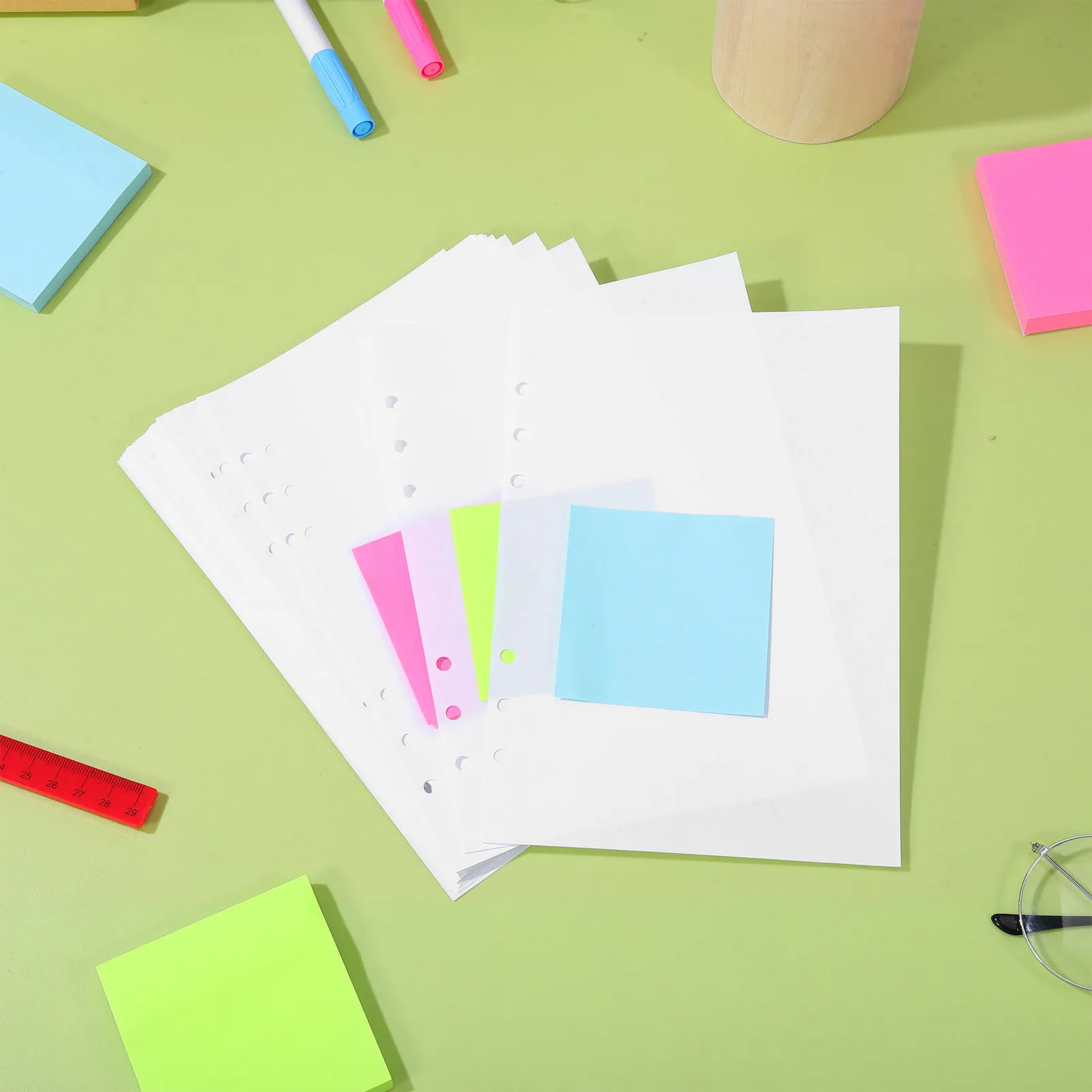 스티커 수집용 50매 릴리스 페이퍼 페이지 A5 양면 6링 바인더 인서트 리필 빈 스티커 수집용