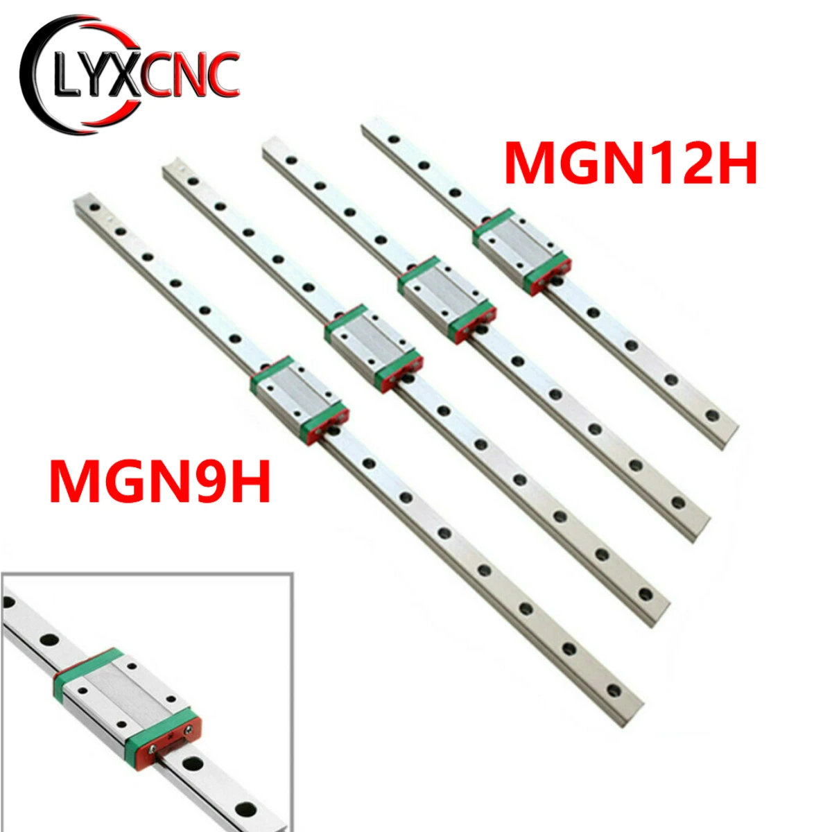 motor 3d printer MGN9 MGN12 MGN15 Miniature Linear Rail Slide 100~1000mm MGN Linear Guide +MGN9H MGN12H MGN15H Carriage Block For CNC 3D Printer motor 3d printer