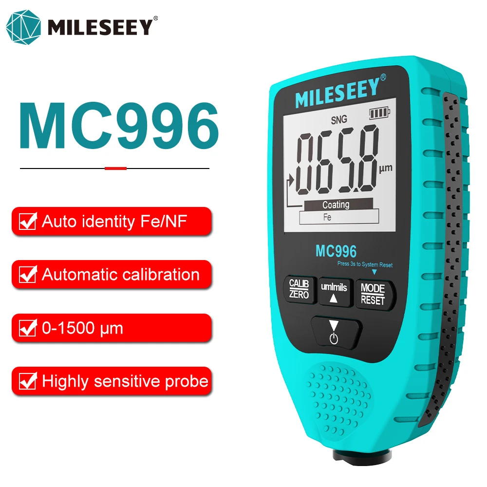 Precise Instrument Handheld Backlight LCD Display Digital Paint Coating Thickness Gauge Car Paint Meter Tester Auto Function Fe/NF Precise Instrument Handheld Backlight LCD Display Digital Paint Coating Thickness Gauge Car Paint Meter Tester Auto Function Fe/NF