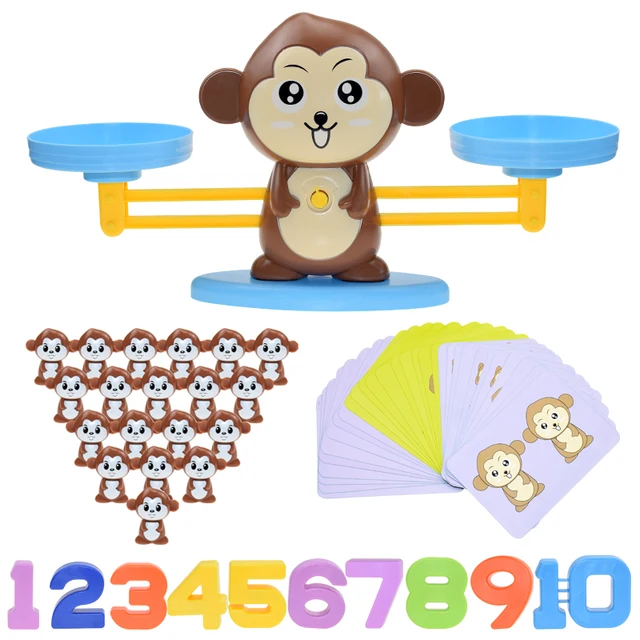 Montessori Math Toy Digital Monkey Balance Scale Educational Math Penguin Balancing Scale Number Board Game Kids Learning Toys 3
