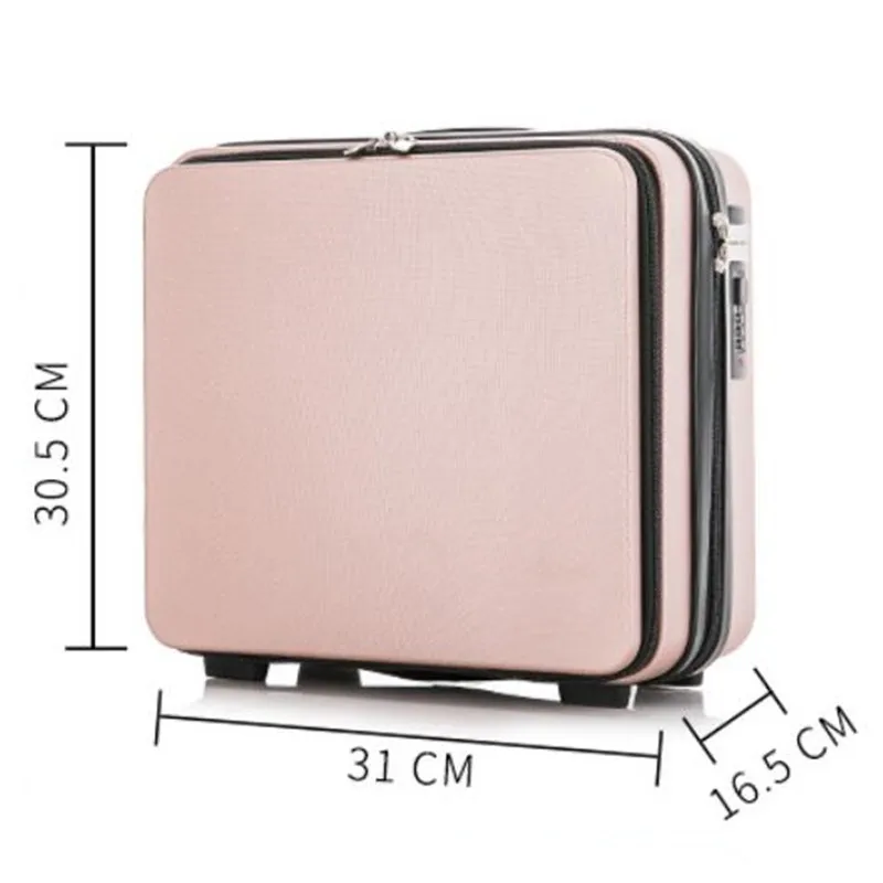 16 Inch Suitcase Cosmetic Bag Small Luggage Lockbox Small Light Suitcase Storage Box 16.5X30.5X31CM images - 6