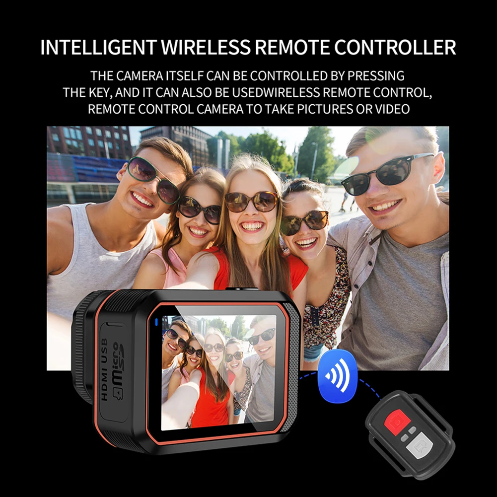 WIFI 모션 카메라 액션 비디오 캠, 사이클링용 전자 이미지 안정화, 2 인치 IPS 스크린, 170 ° 광각, 20MP, 4K, 60FPS