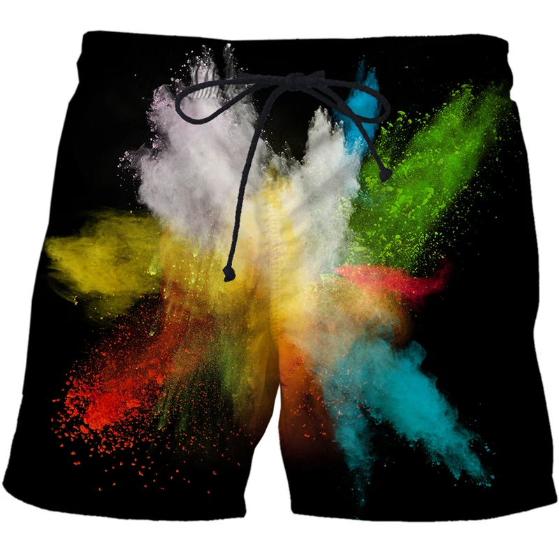 2022 Mens 3D printed beach shorts Speckled tie dye pattern loose shorts pants off white sports shorts high waist casual Swimsuit casual shorts