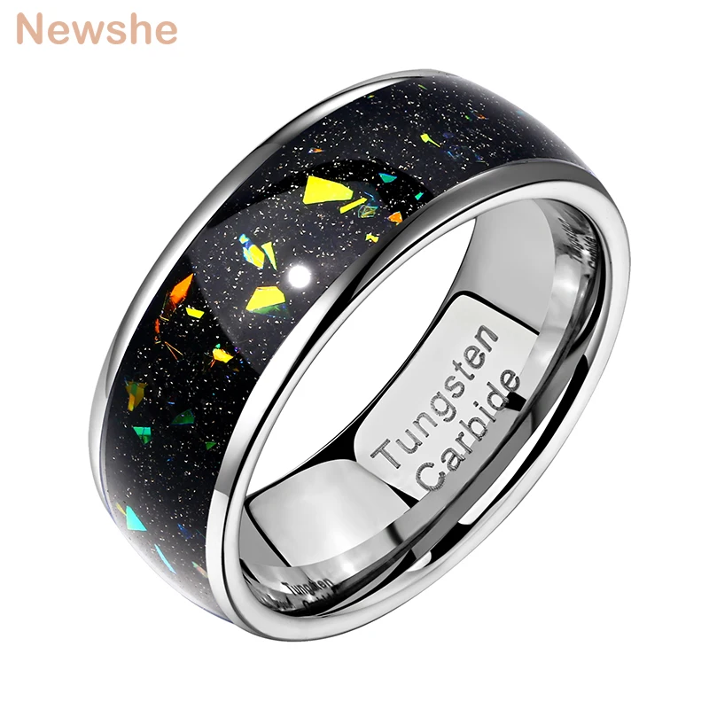 MEN's Tungsten Carbide 8mm Simple Wedding Band Ring Size 8-13 
