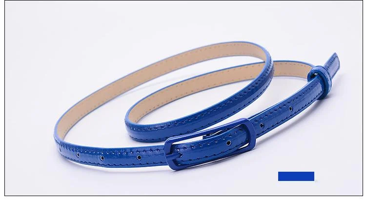 Thin Belt For Women Patent Leather Candy Colour Fashion Design_voghion.com
