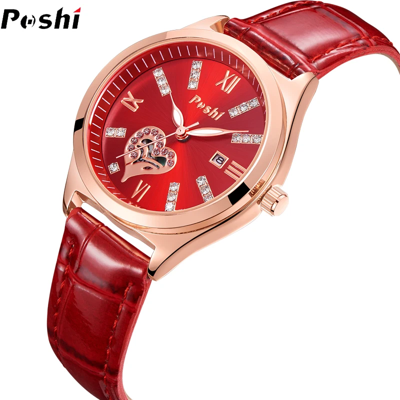 Poshi Original Brand Women's Watch Luxury Quartz Watches Simple Hollow