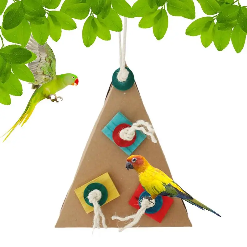 

Bird Toys For Cockatiels Birds Biting Toys Triangular Colorful Cage Accessories For Parakeets Budgies Conures And Parrots