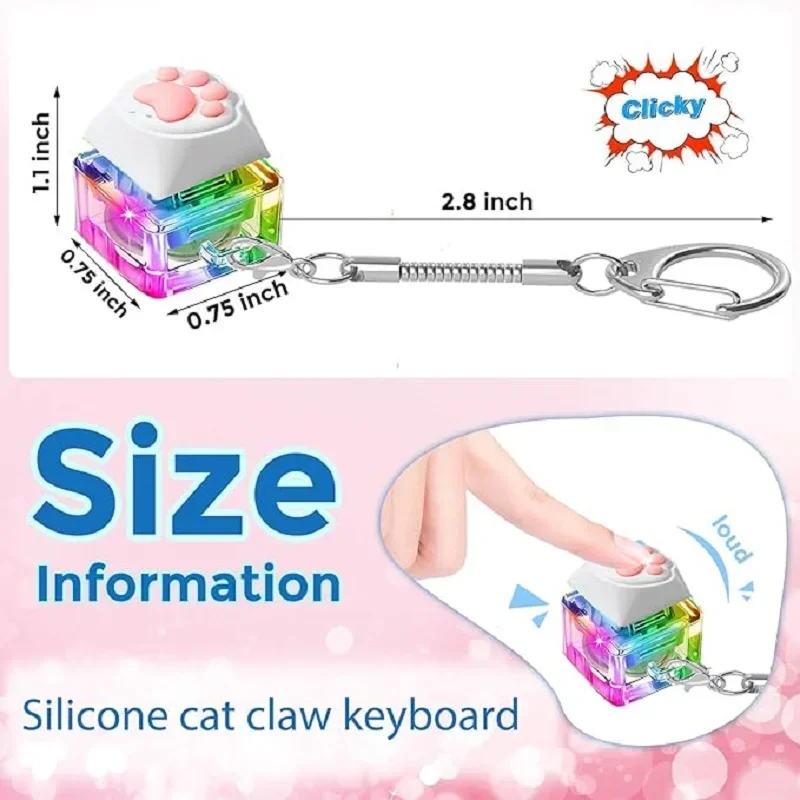 Keyboard Key Toy Stress Relief Fidget Button Keycap Clicker Keychain Finger fidget toy,sensory fidget toy,anti stress toy,keychains key rings