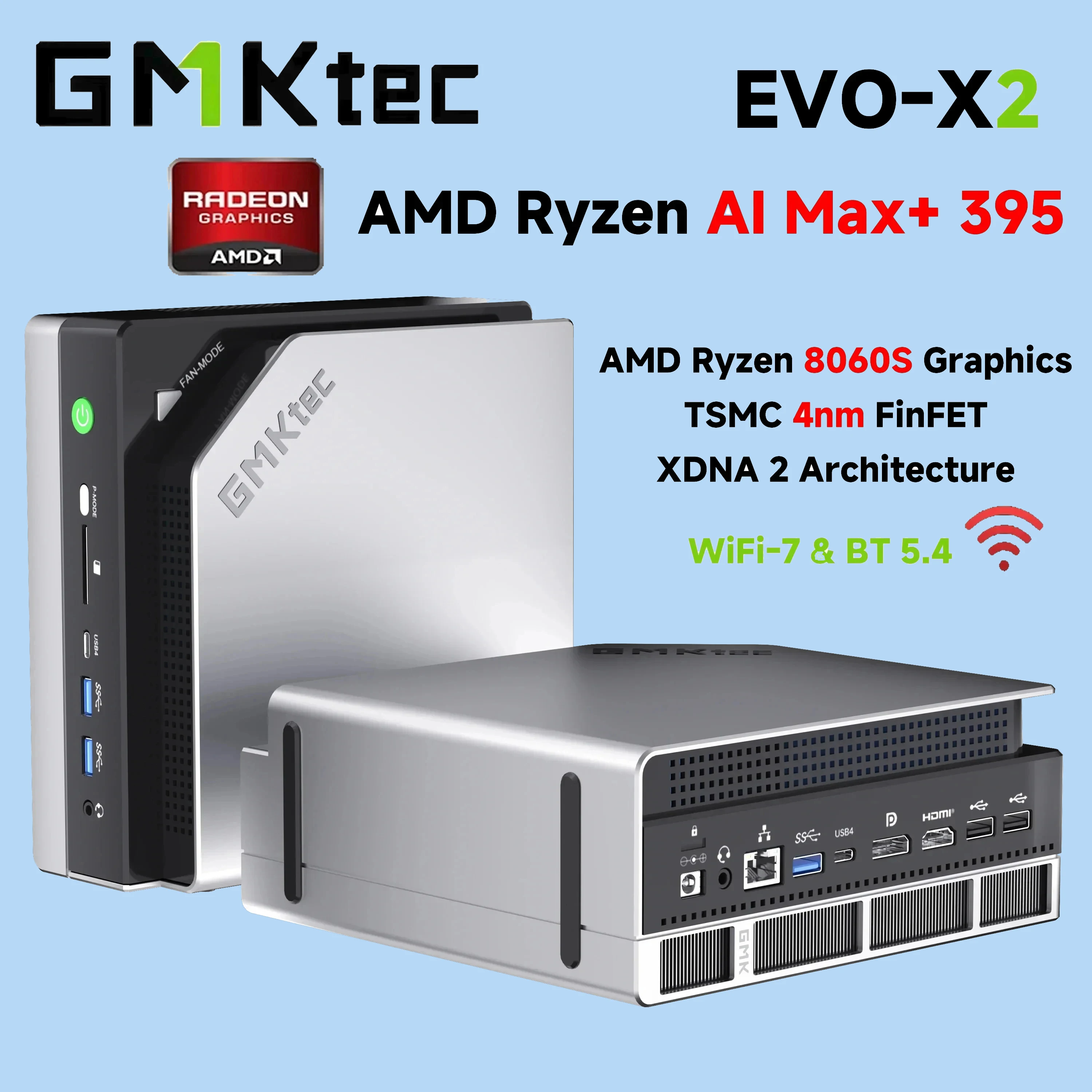 GMKtec EVO-X2 395 AI Max+（128GB / 2TB） GMKtec EVO-X2 AMD Ryzen™ AI Max+ 395 Mini PC