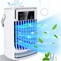 Mini climatiseur portable USB, ventilateur sans pales 3 vitesses, 5 lumières de nuit blanches, OEM, pour la maison, le bureau, les hôtels, en plastique 1