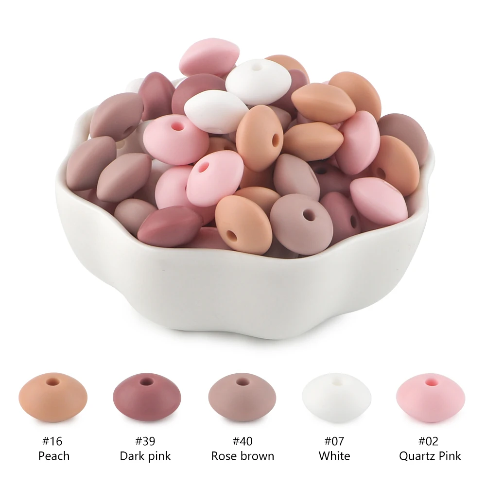 Silicone Lentil Spacer Beads for DIY Accessories (12mm, Multiple Quantities Available)