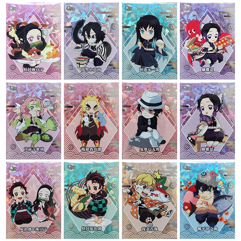 

Anime Demon Slayer Rare QR Refractive Flashcards Tanjirou Nezuko Kibutsuji Muzan Toys for boys Collectible Cards Birthday Gifts