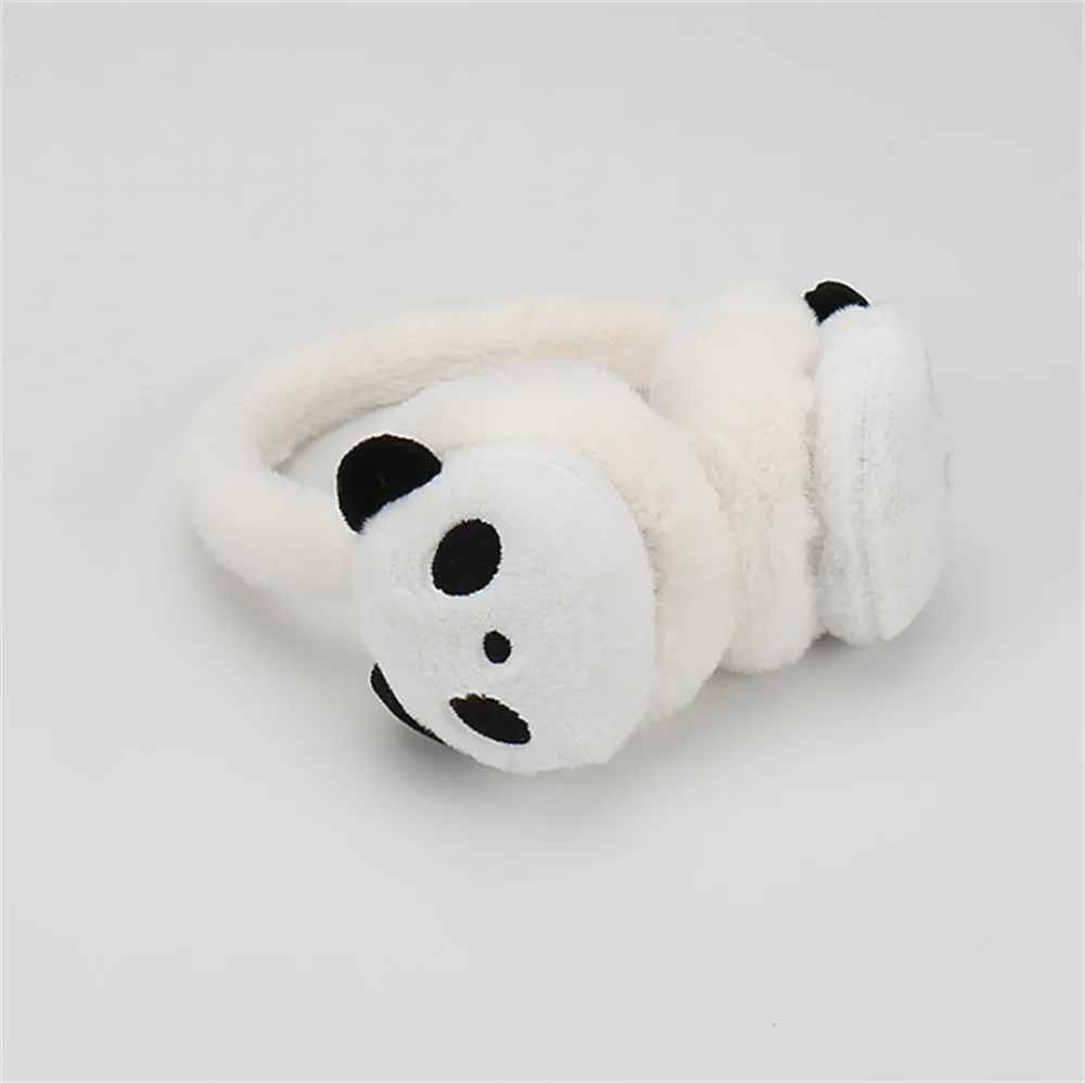 Women Girls Kids Earmuffs Cartoon Panda Ear Muffs Winter Ear Cover Warm Headphones Faux Fur Earplugs Warmer Cover Earflaps