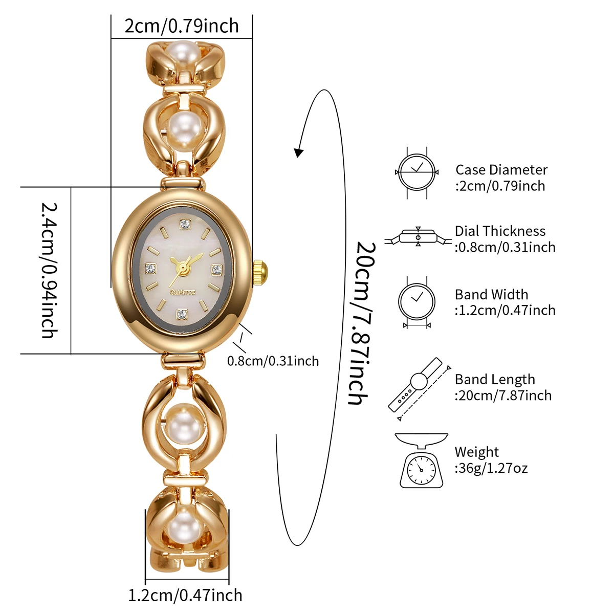 Women's Luxury Temperament Watch Exquisite Compact Dial Quartz Watch, The Best Choice For Gift (Box Not Included)