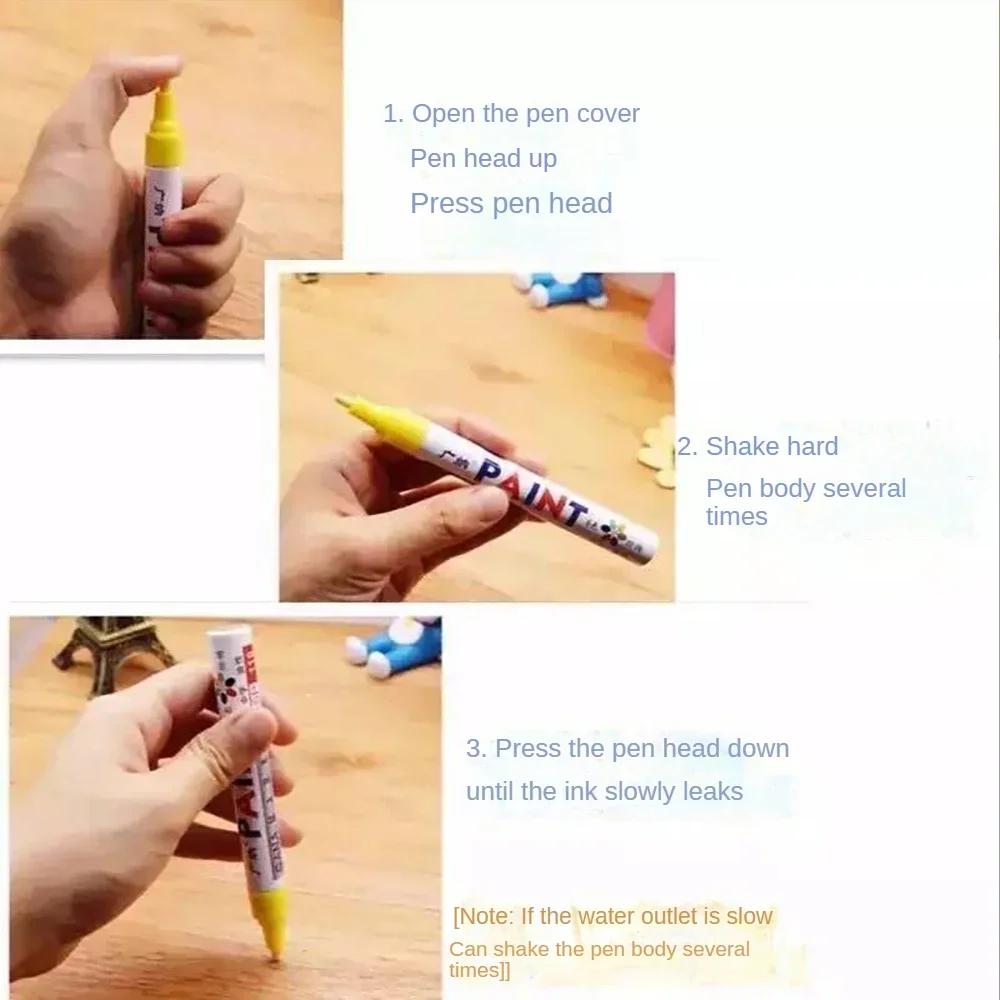 Permanent marker pen 12Pcs waterproof cars wheel tire oily paint marker