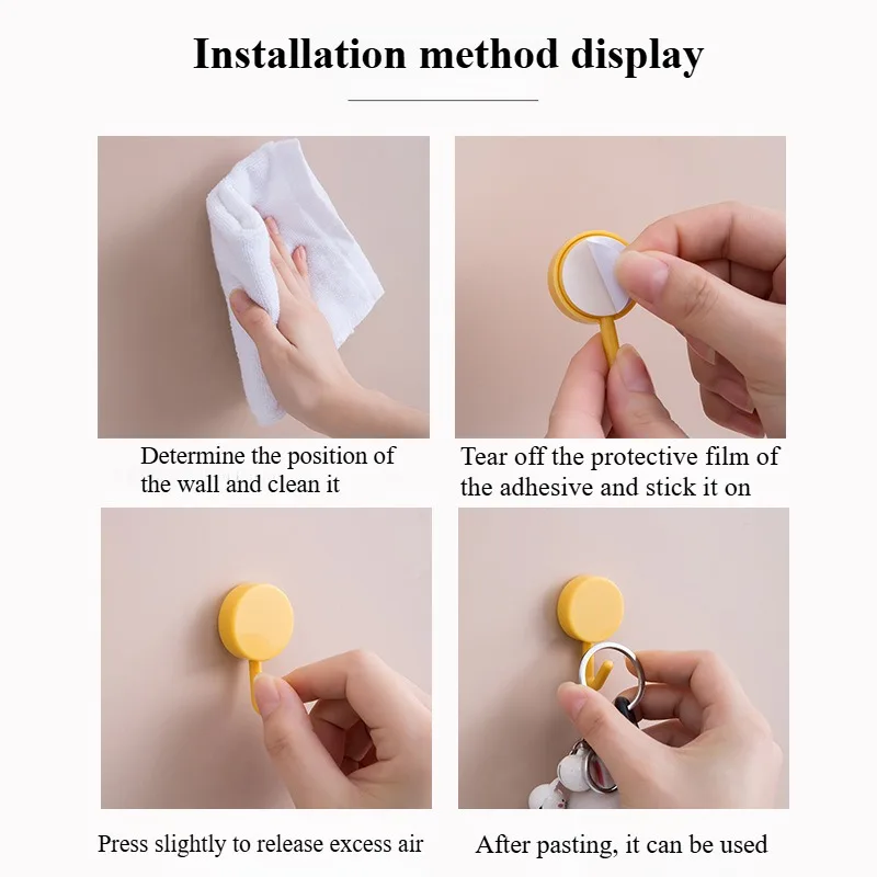 Creative bathroom nail free hook Nordic style wall scratch free adhesive clothes hook magic adhesive