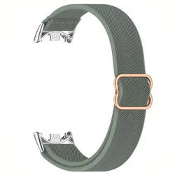 Elastic Nylon Loop Replacement Bracelet - Scrunchie Strap Accessories - Miband 9 straps (Pine green)