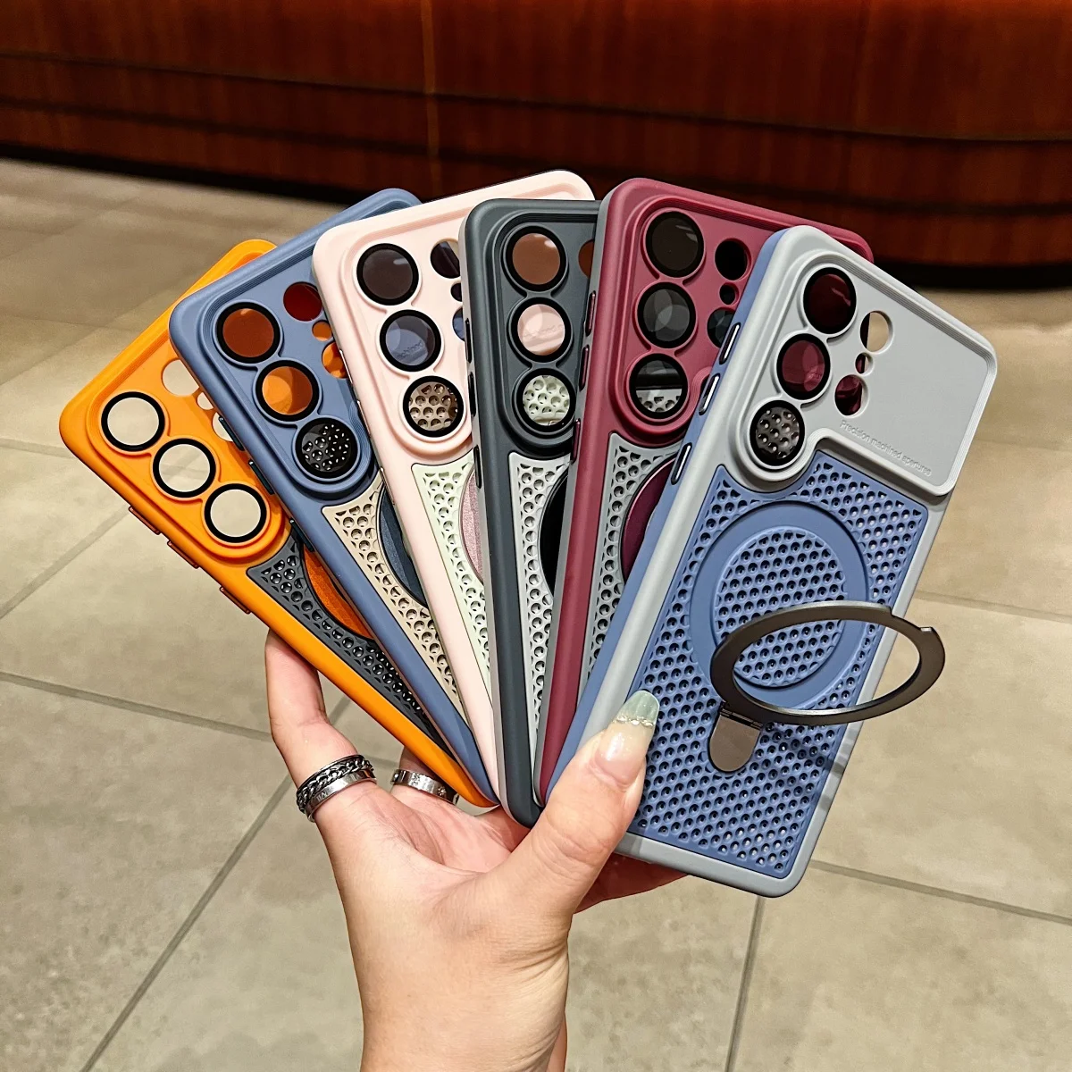 Magnetic Heat Dissipation Breathable Phone Case with Stand and Cooling Shockproof Cover